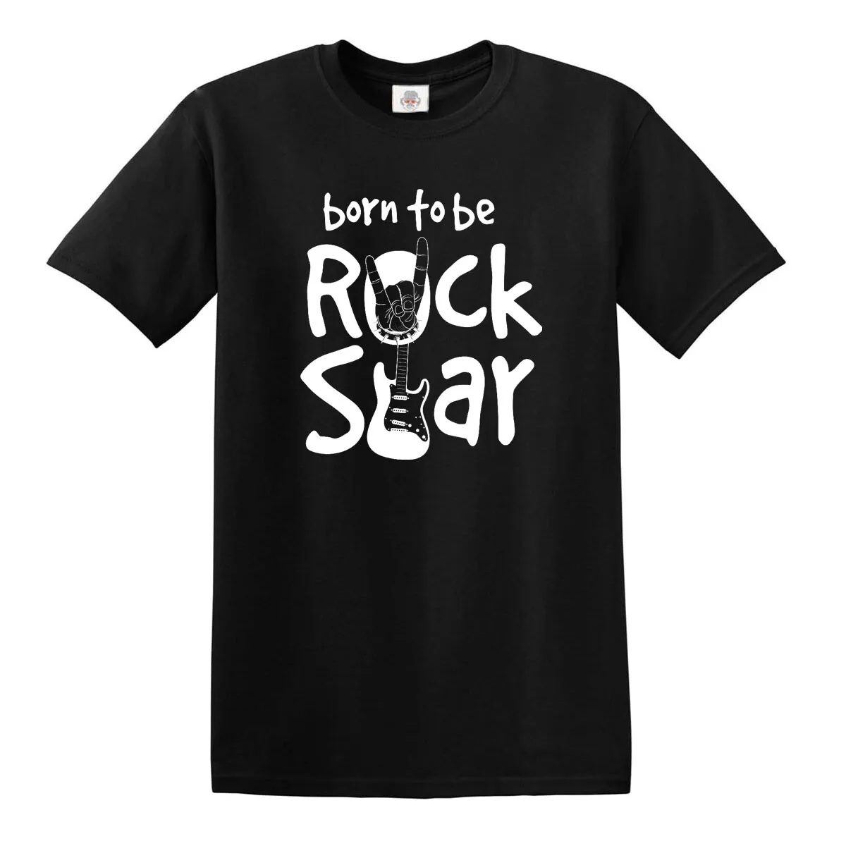 Funny Rock Star Kids T-Shirt Children Cute Guitar Rock N Roll Music Top tee