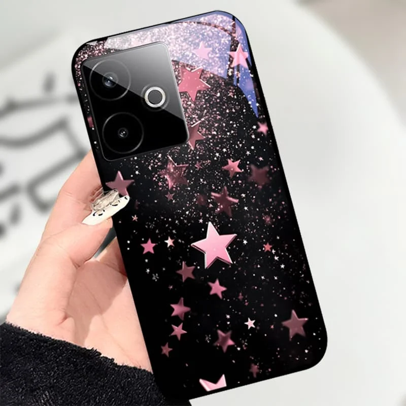 حافظة لهاتف Realme GT7 Pro 5G حافظة من الزجاج المقسى باللون الأسود غطاء صلب لهاتف Realme GT 7 Pro GT7 T RealmeGT 7T حافظات طلاء وردية لطيفة #6