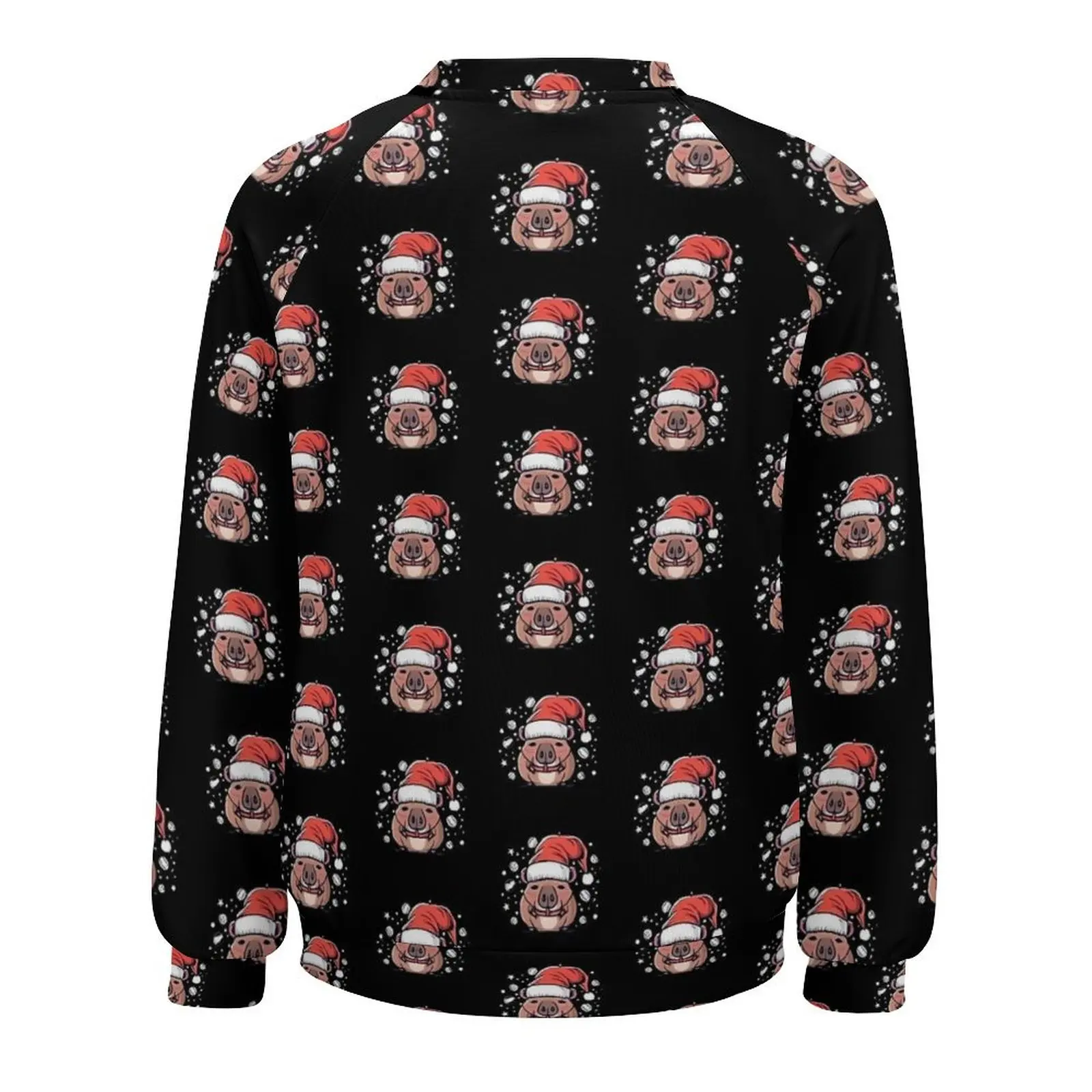 Capibara Navidad en un sombrero de Papá Noel Sudaderas con capucha casuales Sudadera con capucha de moda de primavera Sudaderas de moda urbana de gran tamaño de manga larga