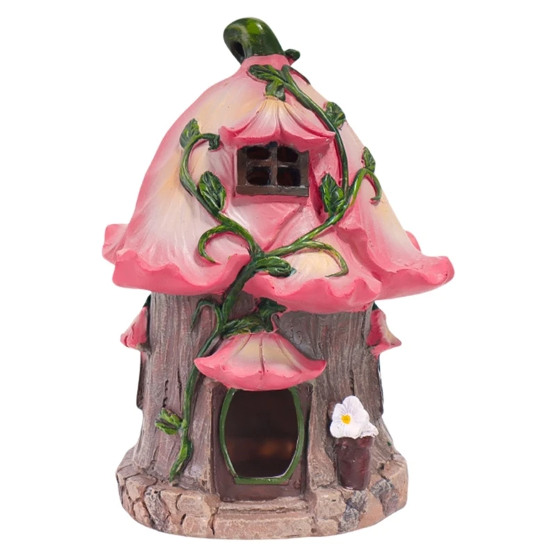 

Whimsical Fairies Cottage Solar Powered Decoration For Gardens Outdoor Display