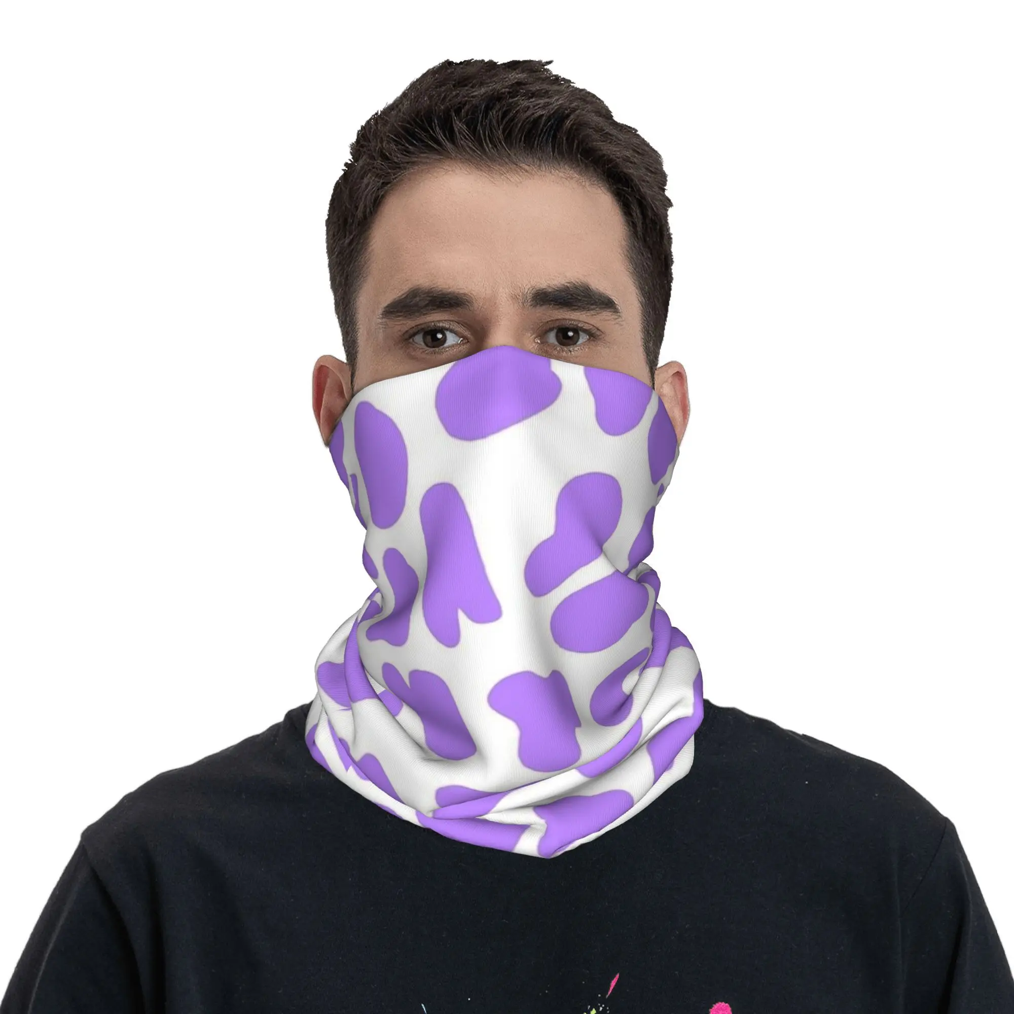 

Purple Cow Hide Print Pattern Bandana Neck Gaiter Printed Mask Scarf Multi-use Face Mask Hiking Fishing Unisex Adult All Season