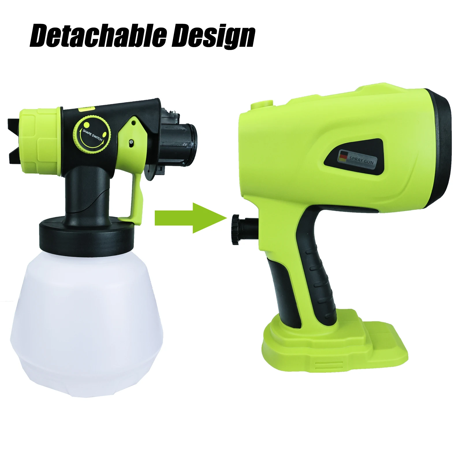 Imagem -04 - Pistola Elétrica sem Fio para Ryobi Bateria 18v Móveis Auto Revestimento Airbrush Pulverizador de Tinta Portátil 1000ml