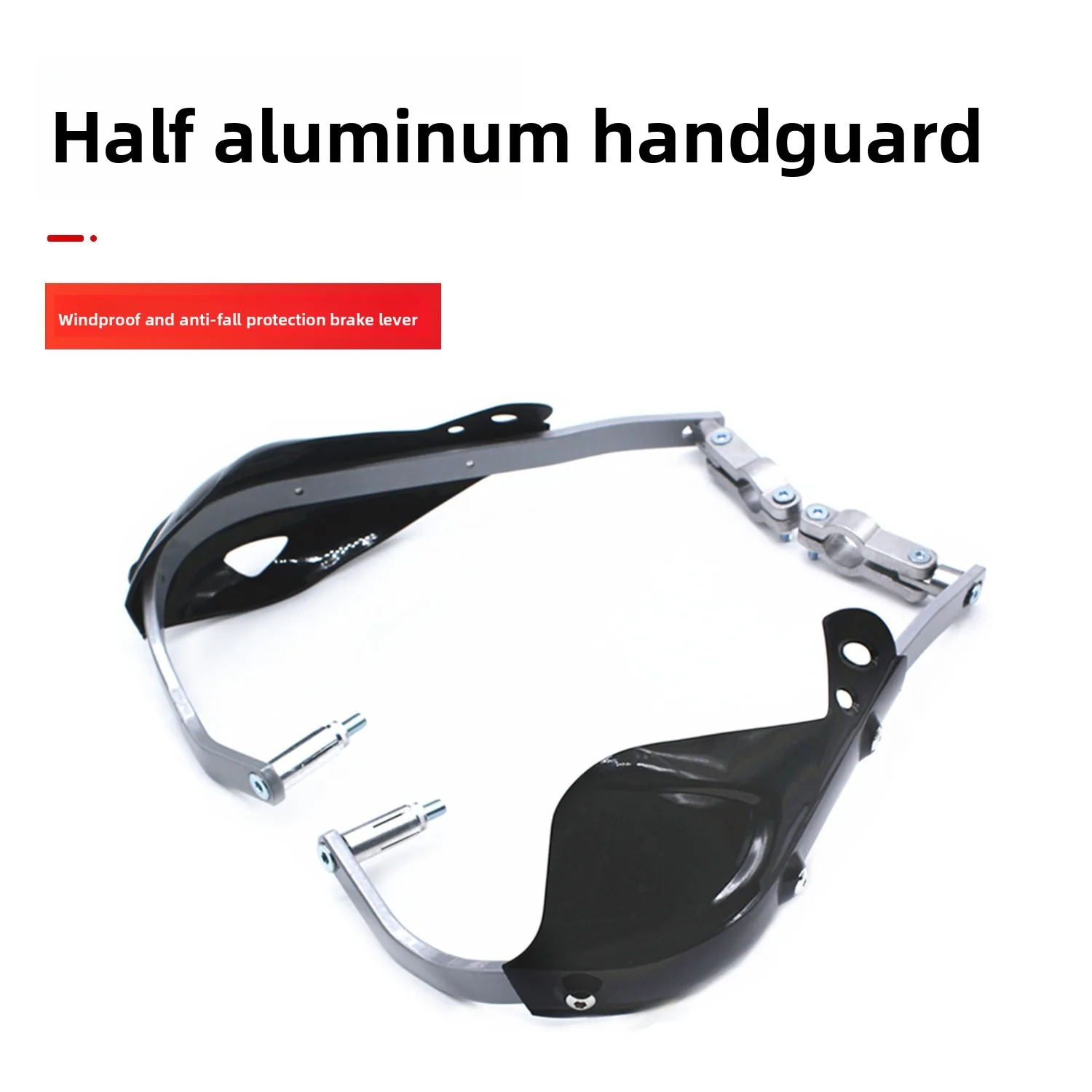 Motorrad-Lenkergriffe mit Schutzhüllen, stoßfeste Windschutzscheibe, halbe Abdeckung, Aluminium-Handschützer, Schutzausrüstung