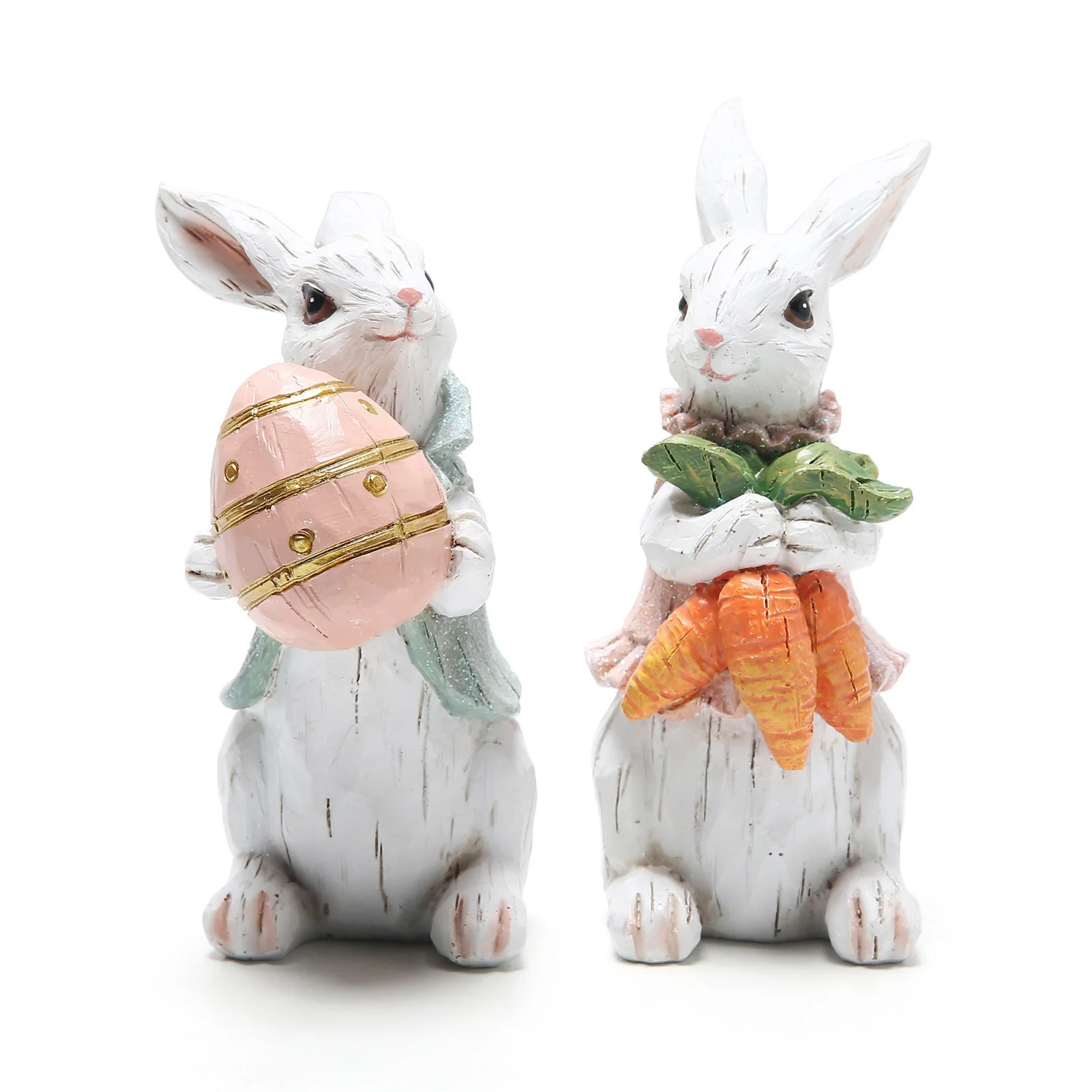 

Easter Resin Bunny Animal Figurine Animal Statue Yard Sculpture Ornaments for Patio Yard Desktop Art Decor