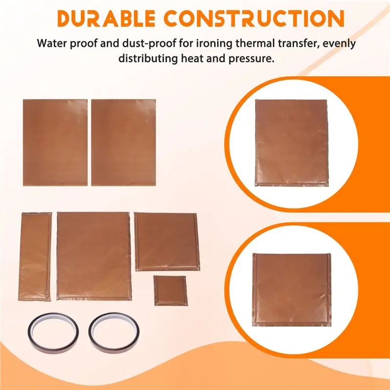 N82R 8 Pack Heat Press Pillow Mat Kit, 4 Size -Heat Pressing Transfer Pillows, 2 -Sheets And 2 Tapes