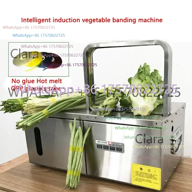 

Автоматическая обвязочная машина Clara Tools Store для упаковки овощей, с использованием ленты OPP, для повседневных нужд и упаковки продуктов.