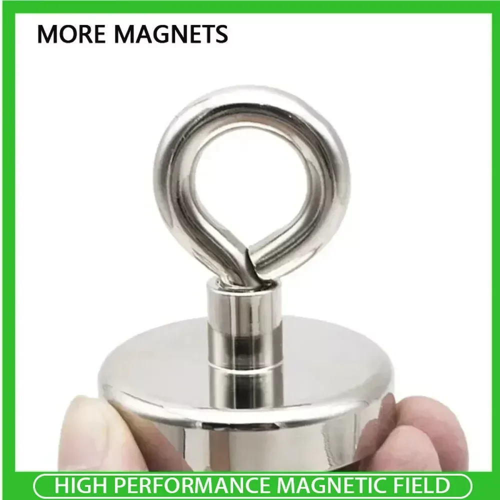 

5Pcs/set D8-D60 Strong Magnet Hook Searcher Magnet Strong Neodymium Salvage Magnet Deep Sea Fishing Searcher Magnets 자석고리 후크