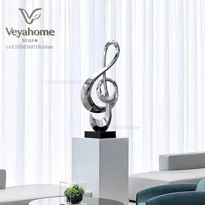 Stainless Steel Treble Symbol Hotel Model Room, Living Room, Art Sculpture, Floor, Corridor, Modern, Simple Decoration