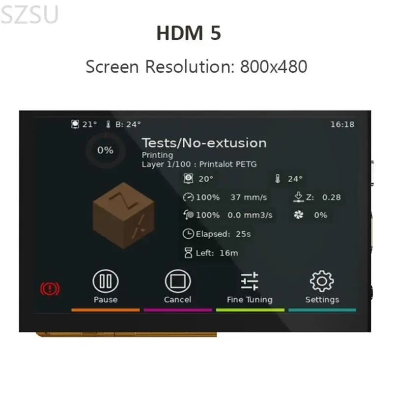 SZSU HDMI5 HDMI7 IPS Tela toque capacitiva 5 polegadas 7 polegadas resolução 1024x600/