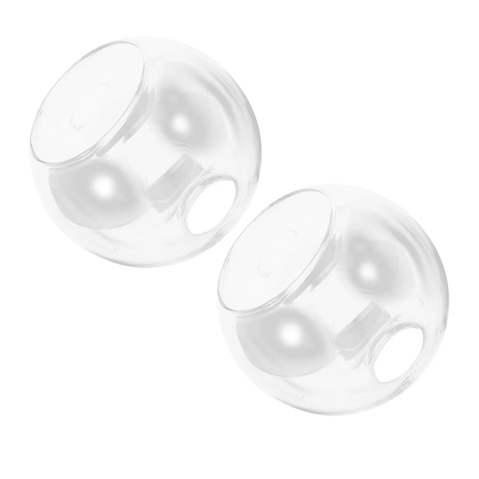 2Pcs Round Glass Lamp Shade Replacement Clear Globe Light Cover Double Opening 5.5 Inch Diameter 4.72 Inch Height for Chandelier