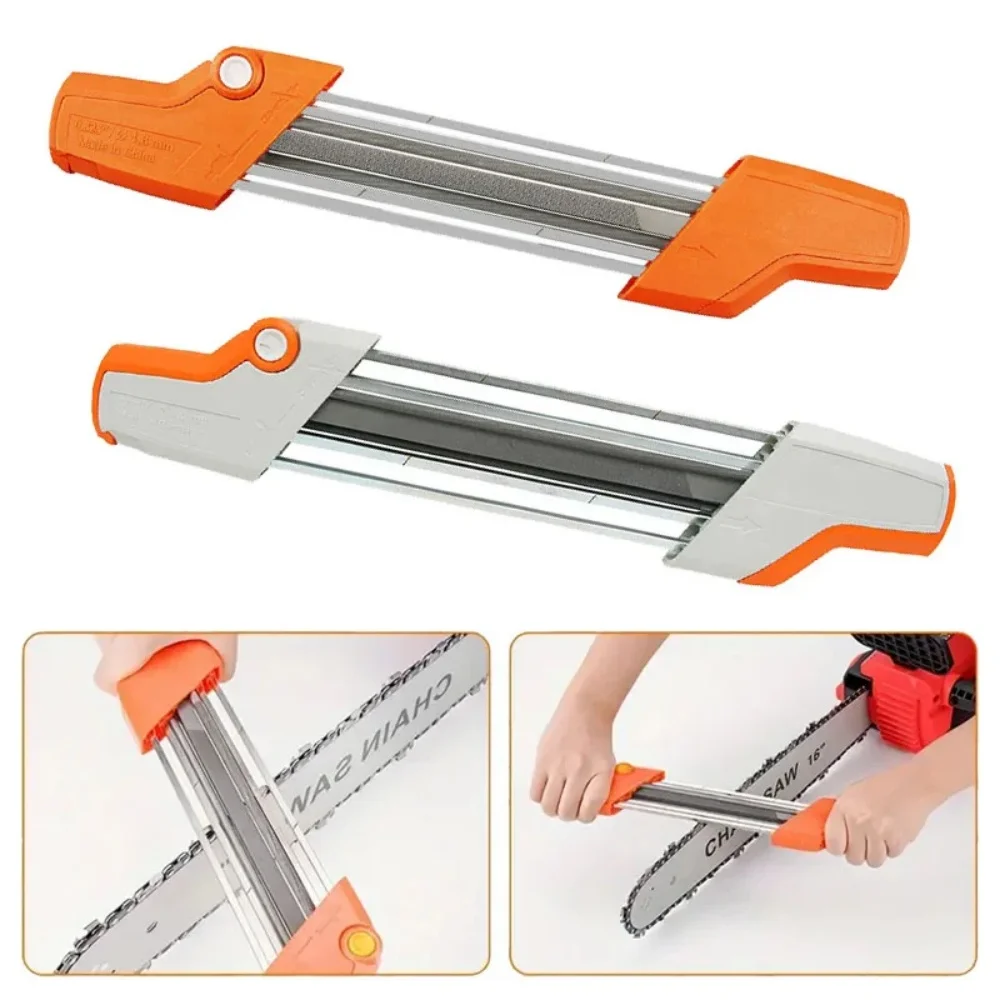 

4mm/4.8mm/5.5mm 2 IN 1 Easy Chainsaw File Chain Sharpener Whetstone Kit Manual Chainsaw Sharpener File Grind Fits Chain Saw File