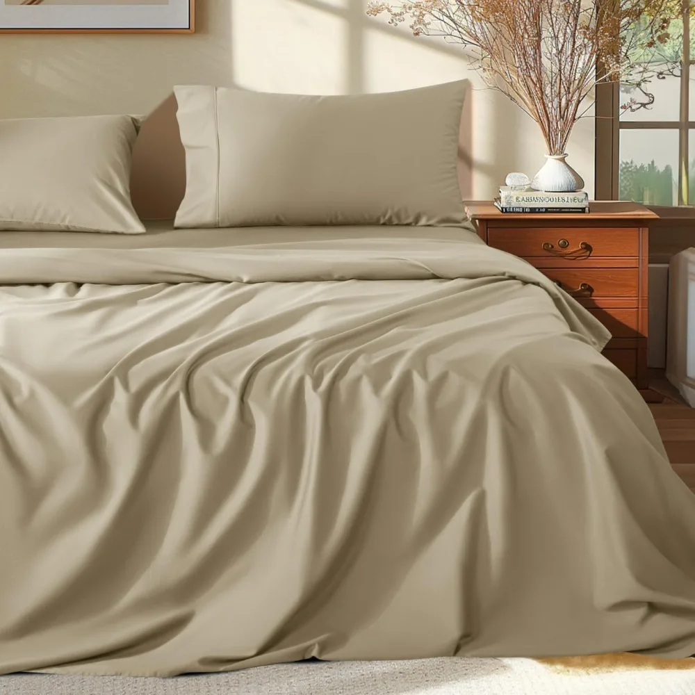 

100% Egyptian Cotton Queen Size Sheets Set - 1000 Thread Count，Luxury Cotton Bed Sheets，Breathable