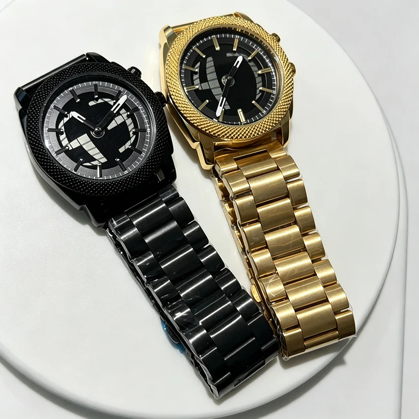 ساعة رجالية كوارتز بميناء مزين - مراجعة Luxury Watch Gold And Black وسعره
