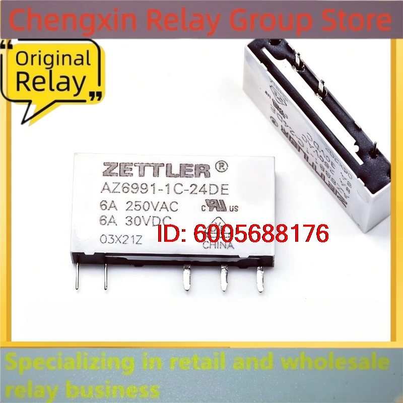 New 10pcs/lot AZ6991-1C-24DE DC24V 5Pin SPDT Mini PCB Signal Relay Electromagnetic Relay For Industrial Control Circuit Board