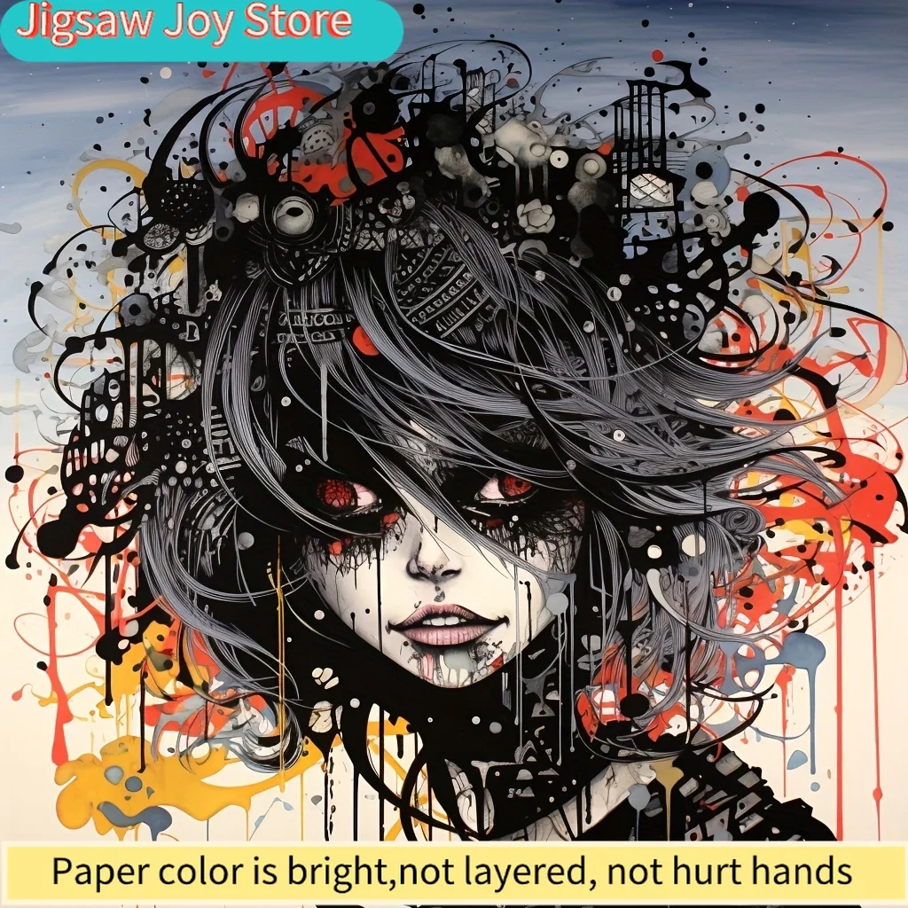 

Алмазная вышивка 5D DIY, 20*20 см, ручная работа, на холсте, круглые стразы, «Абстрактная девушка с черными волосами», мозаика