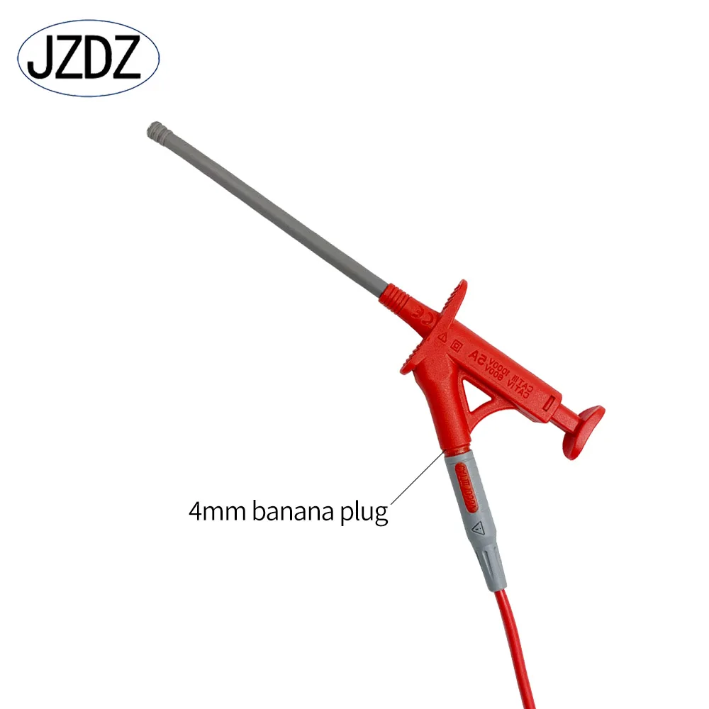Imagem -02 - Jzdz-quick Test Hook Clip Alta Tensão Flexível Grabber Testing Probe mm Banana Socket Profissional Isolado J.30042