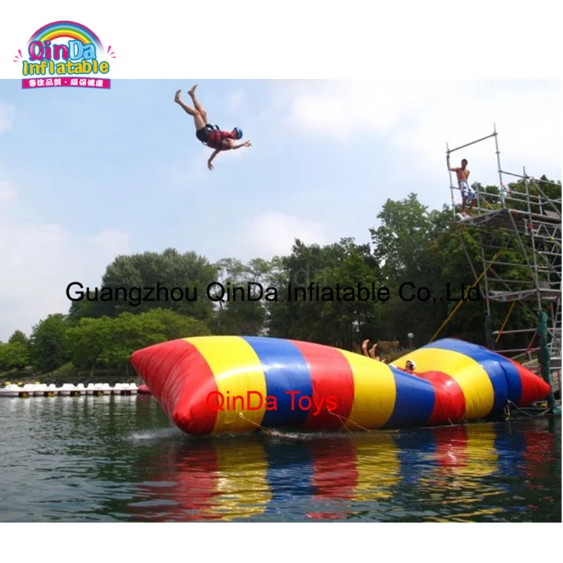 Water Funny Games Inflatable Water Jumping Pillow Catapult Blob For Amusement Parks
