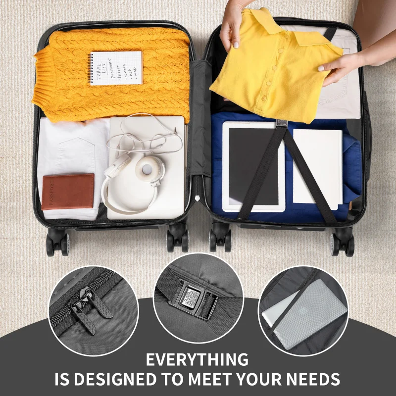 Набор из 3 чемоданов из 3 твердых чемоданов из АБС-пластика + ПК с замком TSA, 4 вращающимися колесами, легкий дорожный чемодан на тележке для переноски Che