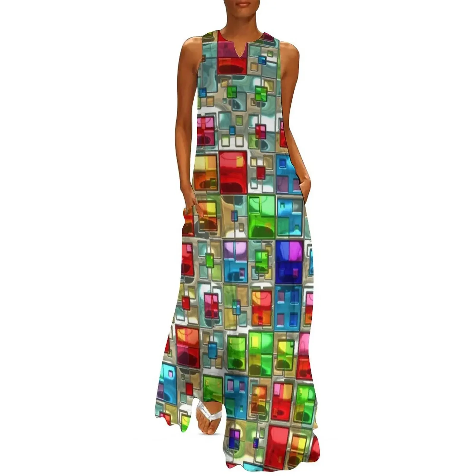 

Stained Glass Art of Rainbow Jewels Long Dress luxury woman evening dress dress women summer