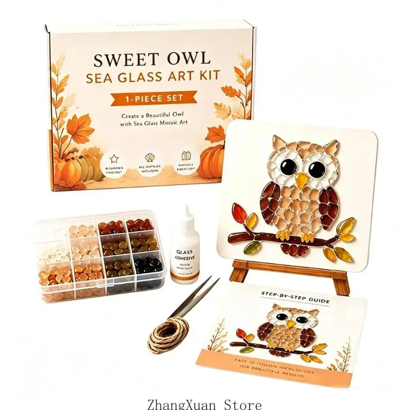 DIY Seeglas-Tier-Bastelset mit Glasstück für die Tischregaldekoration 3XUF – Detail 10