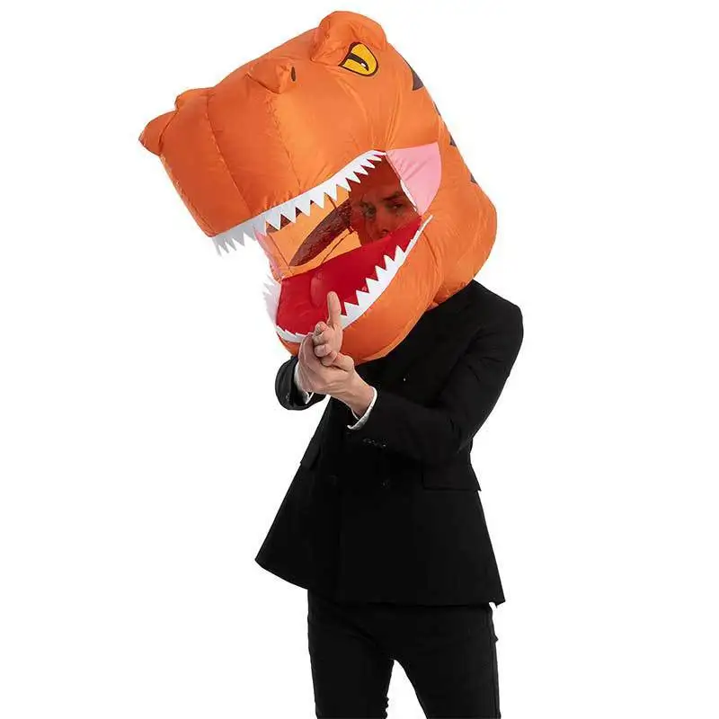 

Halloween Dinosaur Inflatable Helmet Party Overlord Dragon Head Set Mask Inflatable Prop Costume