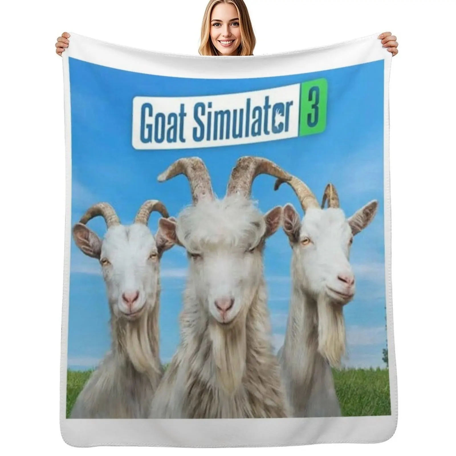 

Goat Simulator Throw Blanket Flannel Fabric Large Shaggy Stuffeds Blankets