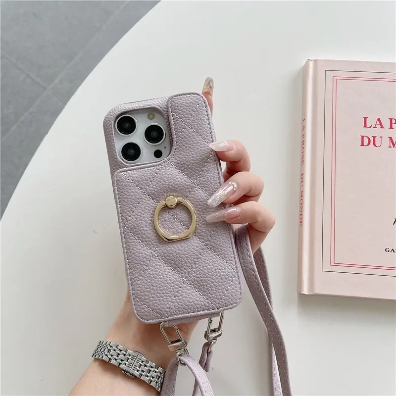 Etui na telefon ze skórzanym portfelem Crossbody na IPhone 13 12 Mini 15 14 11 Pro Max XS XR 8 7 Plus pokrowiec odporny na wstrząsy