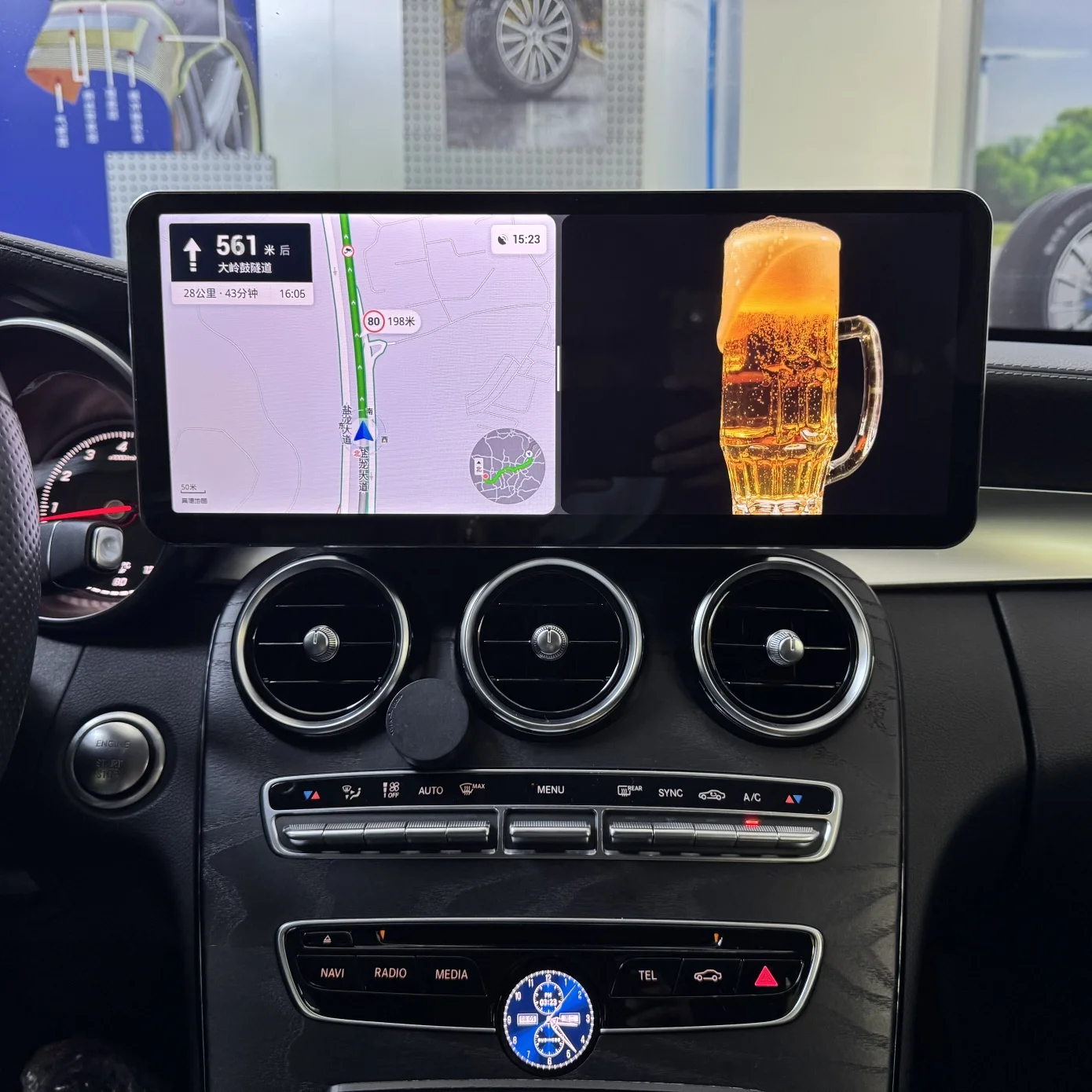 

14.6" Ultra-thin Screen Android For Mercedes Benz C Class-GLC 2016-2022 Carplay RadioGPS/W205/X253/C180/C200/C220/C300/C350