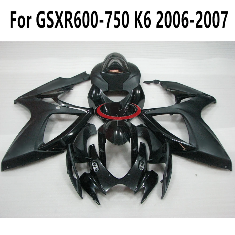 Bodywork Cowling Injection Black Matte Glossy For GSXR600 GSXR750 Fit GSXR 600 750 2006-2007 K6 2006 2007 Full Fairing Kit