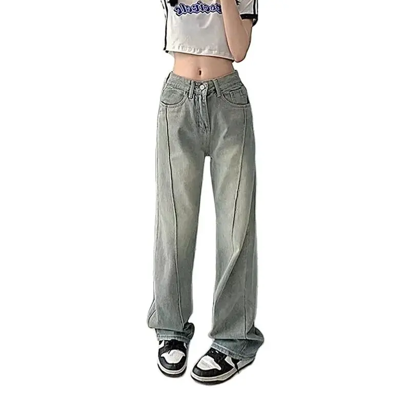 

Women's Oversize Baggy Jeans Vintage High Waist Blue Cowboy Pants Harajuku Denim Trousers 90s Aesthetic Y2k Trashy 2000s Clothes