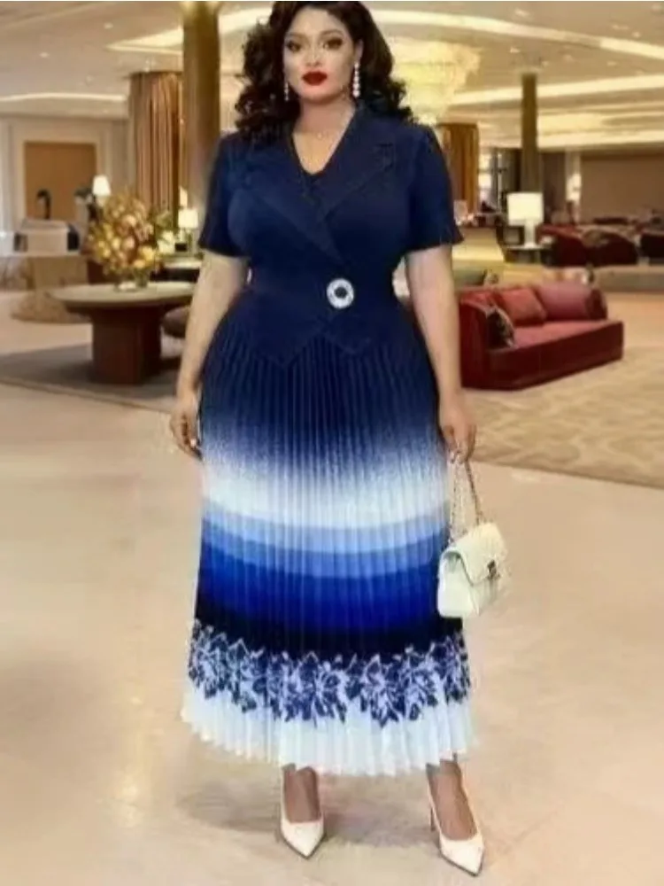 Miyake 2026 Loose Women's New Dress Fashion Printing Gradual Change Fashion Pleated Pendulum Dress - view 5