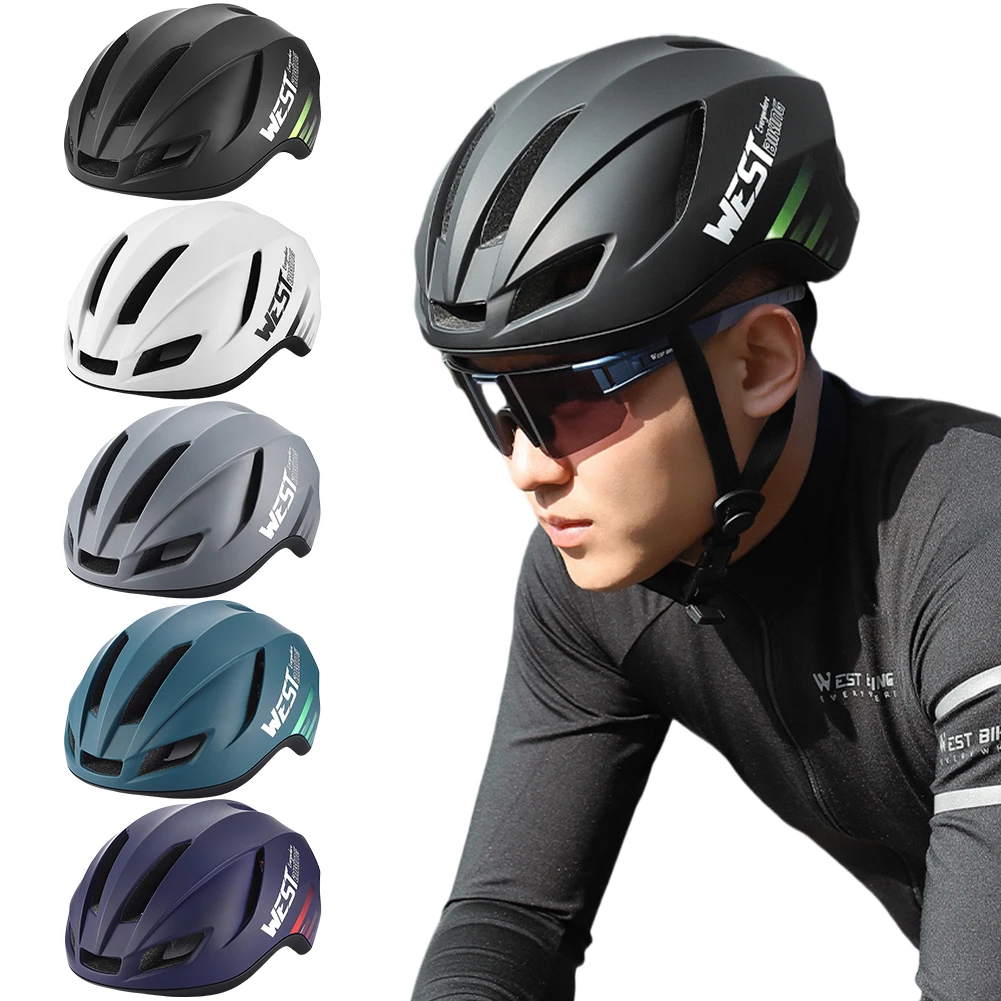 Bike Helmet Aerodynamic Safety Helmets Adjustable Integrally-Molded Bicycle Helmet Breathable 14 Vents for Cycling Accessories