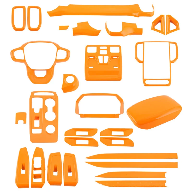 

Orange ABS Overlay Interior Cover for Ford Ranger Wildtrak T9 2023 2024 2025 LHD RHD Dash, Door, Air outlet, Center GearShift