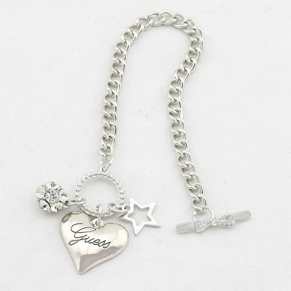 Hot Sale Love Heart Charms Bracelets For Women Gold Silver Color Bracelet&Bangle Jewelry Europe American Style Jewelry Gift 2024