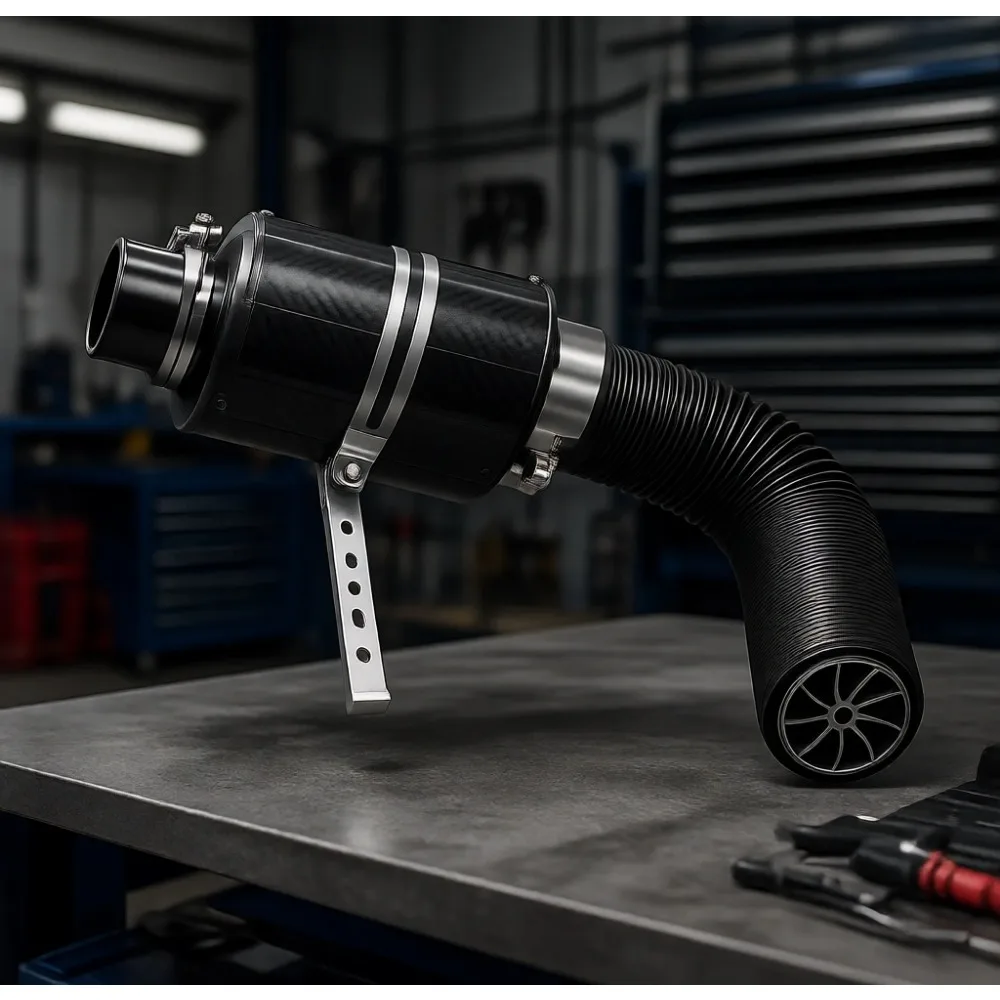 

Universal 3 Inch Racing Carbon Fiber Cold Air Intake System with Filter Box and Fan