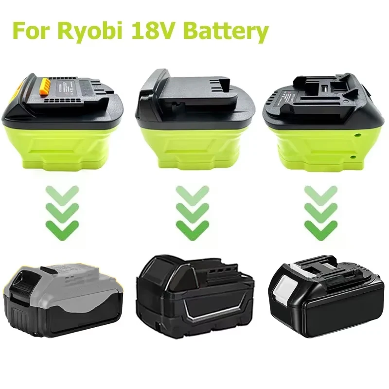 Battery Adapter for Makita/Dewaltt/Milwaukee，18V 20V Lithium Tool used Converter for Ryobi，18V Battery P104 P105 P107 P108 P109