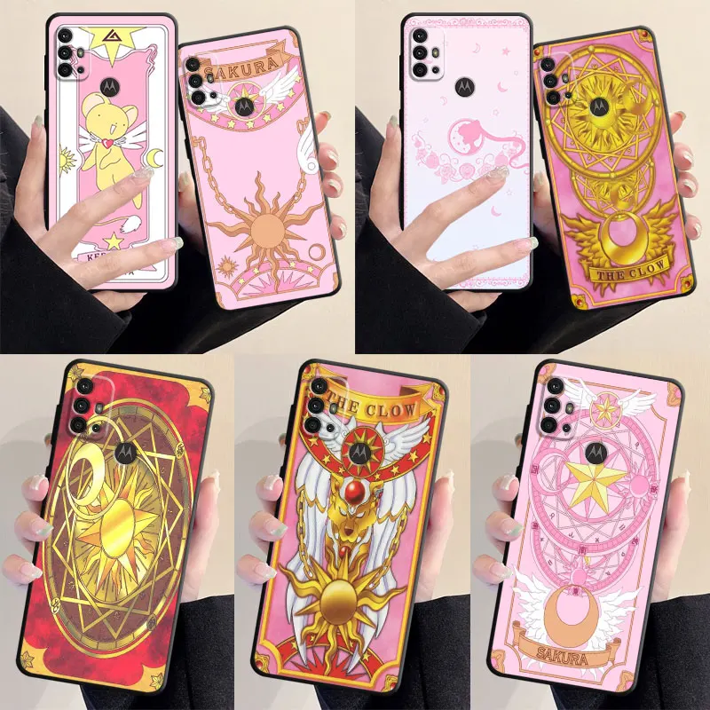 Phone Case for Motorola Moto G71 G200 G60S G50 G31 G51 G52 G22 G30 G9Plus Power Lite 5G TPU Soft Bumper Card Captor Sakura Cover