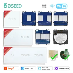 BSEED Wifi Roller Shutter Switch Touch Blinds Switch Smart Light Switches Function Parts Glass Panel DIY Free Combination