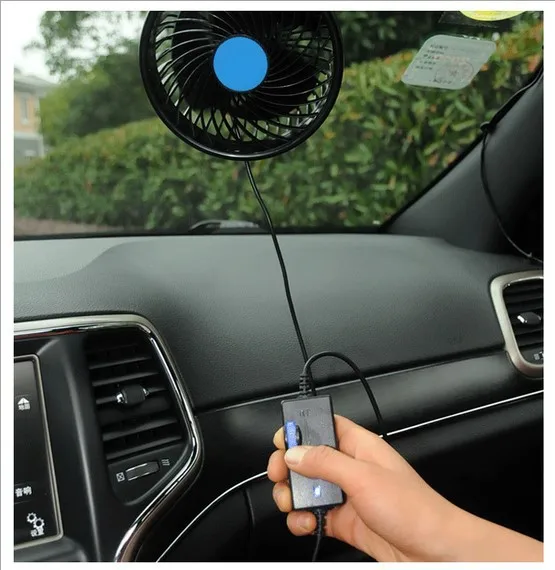 6\'\'  24V Car Part Windshield Electric Fan Cooling System Strong winds Universal Sucker single head Car Adjustable Electric Fan