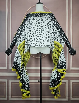 بلوزة بكتف واحد منفوخة للنساء ، حرير ، مطبوع ، بوهو ، بيكيني الشاطئ ، قمم فضفاضة ، أفريقيا ، ملابس سيدة ، أزياء أوروبا ، الصيف