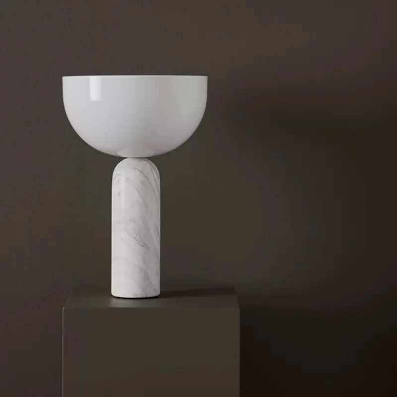 

Scandinavia Marble Table Lamp Desk Light Glass LampShade E14 Bulb