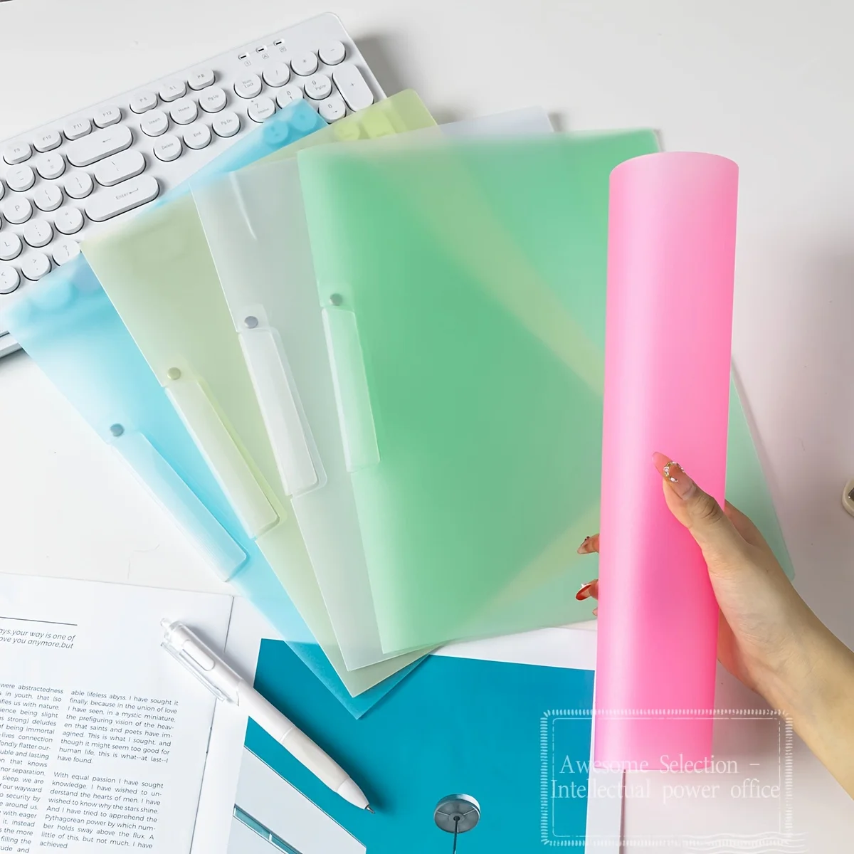 5 قطع من مجلدات الملفات الدوارة مقاس A4 مع إدراجات شفافة، منظم الموثق الدائري للمستندات واللوازم المكتبية #4