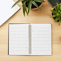 Blank Horizontal Ledger Book 2 Pack PP Cover for Financial Records Inventory Budget and Expense Planner 2