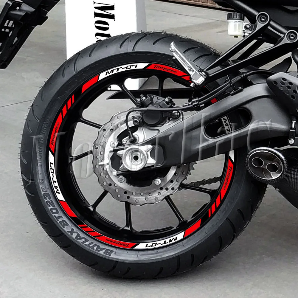 Motorrad-Felgenaufkleber Reflektierende Nabenstreifen-Aufkleber Zubehör Wasserdicht Für MT-07 MT07 mt 07 – Detail 4