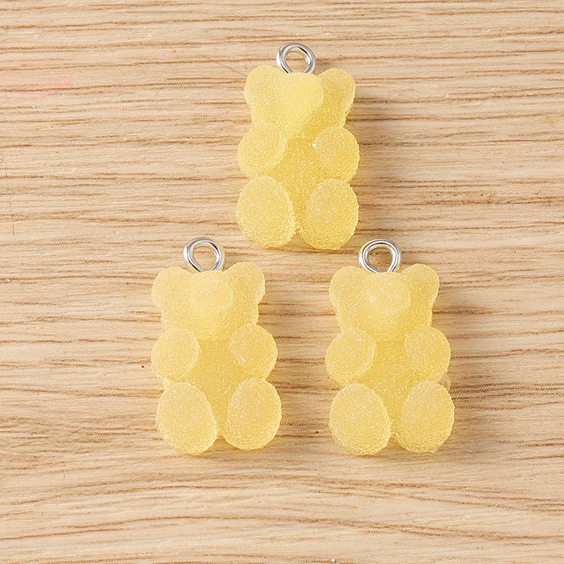 Tusember 20 Stück Niedliche Bonbonfarbene Harz-Gummibärchen-Anhänger für Schmuckherstellung Ohrringe Halskette Armband DIY Basteln – Detail 9