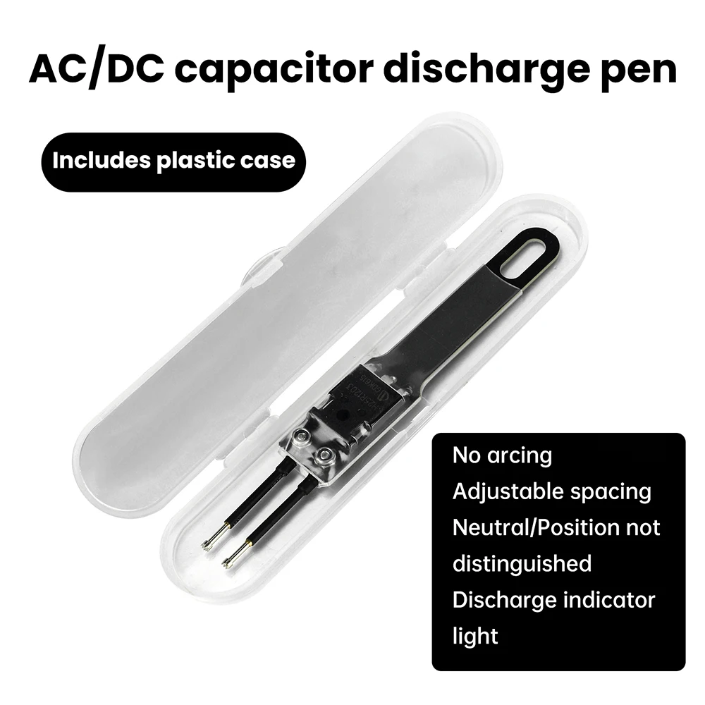 AC/DC Capacitor Discharge Pen With Adjustable Pin Spacing High Voltage Discharge Maintenance Testing Tool 1000UF/5000UF