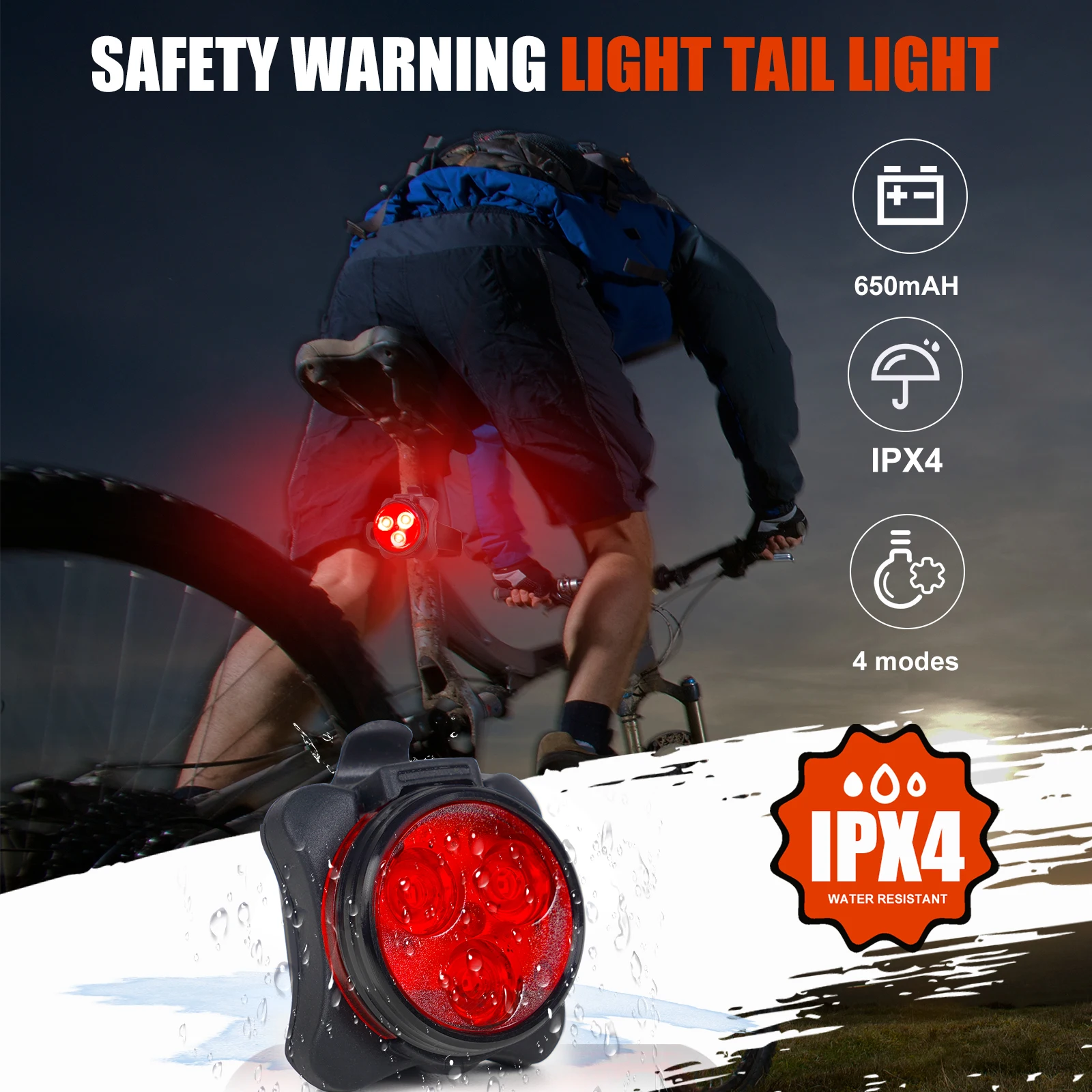 TopCom Super Bright Bicycle Headlight Tail Light Outdoor Night Lights Warning Lights Usb Rechargeable Led Waterproof Bike Light