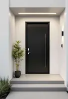 House Door High-End Luxurious Front Door with Tempered Glass Aluminum Hinged Entrance Doors High Security Custom Main Doors