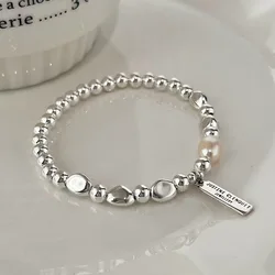925 Sterling Silver Bracelets for Women String Accessories Trend Vintage Simple Beads Tassel Pendant Party Jewelry Gift