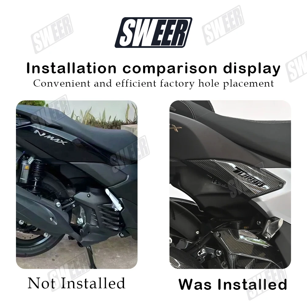 Quadro da motocicleta capa protetora de fibra carbono compatível com yamaha nmax155 v3 2025 capa do painel lateral esquerdo e direito